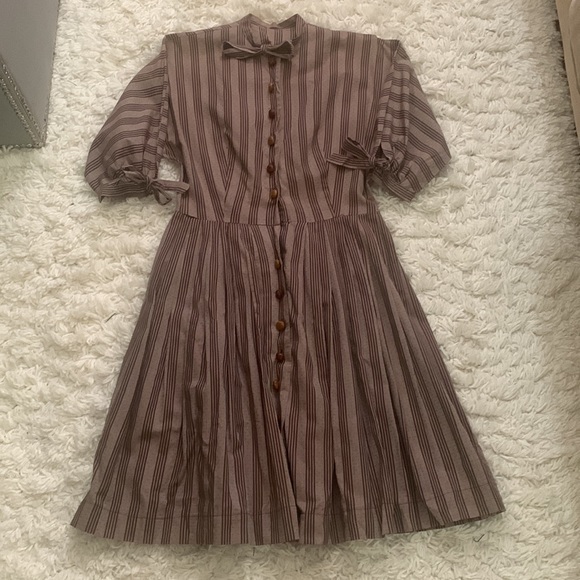 Vintage Dresses & Skirts - VINTAGE Brown Stripe Dress